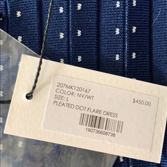 Milly Sleeveless Dot Dress w/ Pleated Skirt L NWT - Picture 6 of 8